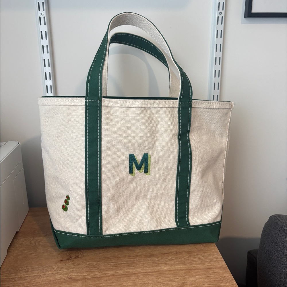 LL Bean Hunter Green Boat and Tote